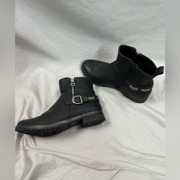 Call It Spring Shoes - Call it Spring Black Biker Bootie with Chain